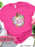 Monogram Floral Apple Back To School Tee