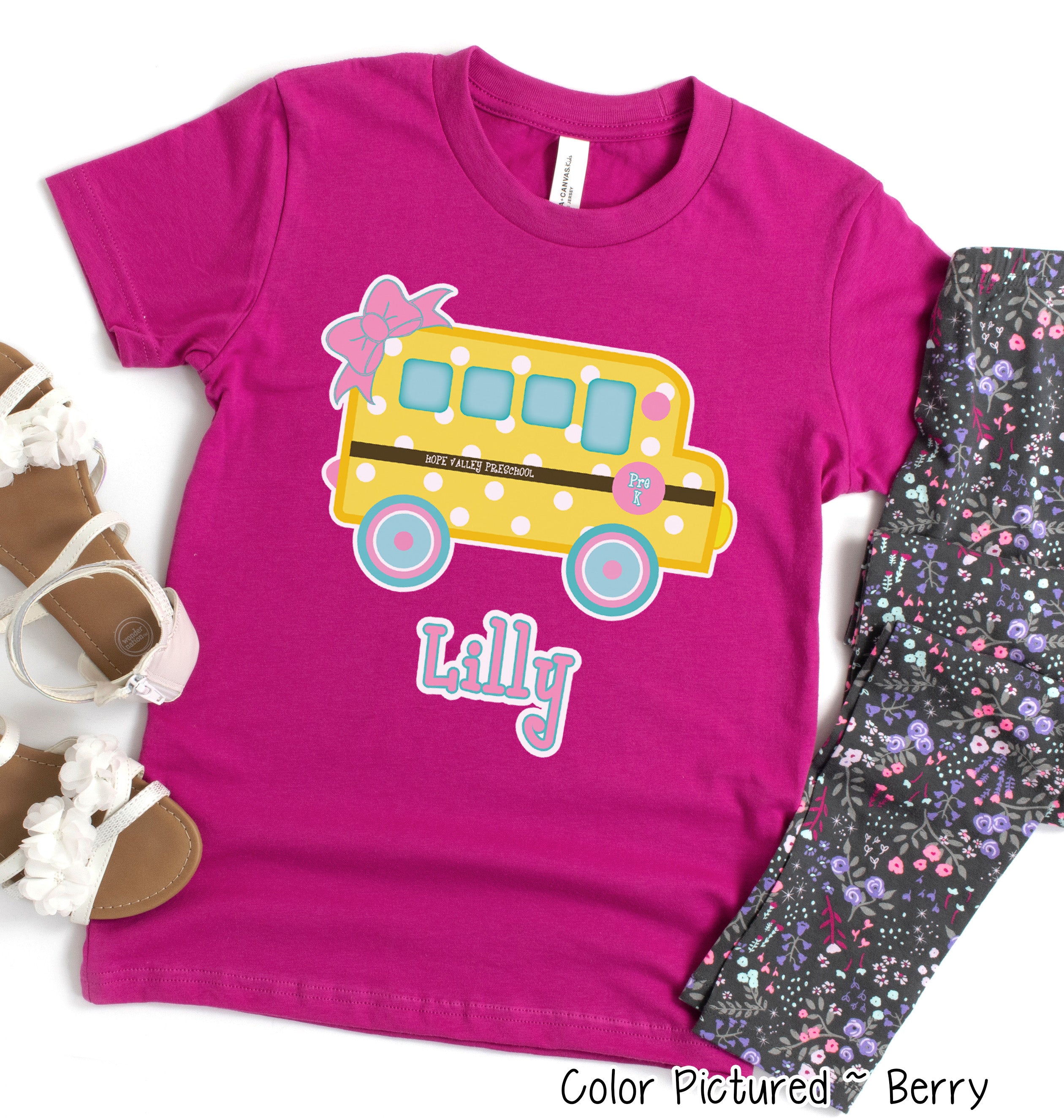 Personalized Cute School Bus Tee