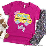Personalized Cute School Bus Tee
