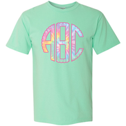 Pastel Tie Dye BIG Monogram Tee - Too Cute Custom Designs