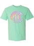 Pastel Tie Dye BIG Monogram Tee - Too Cute Custom Designs