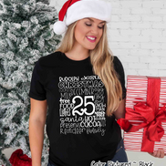 Christmas Typography Word Art Tee