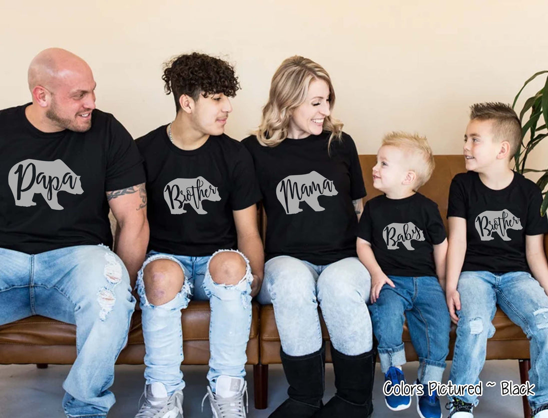 Personalized Family Matching Group Bear Christmas Tee