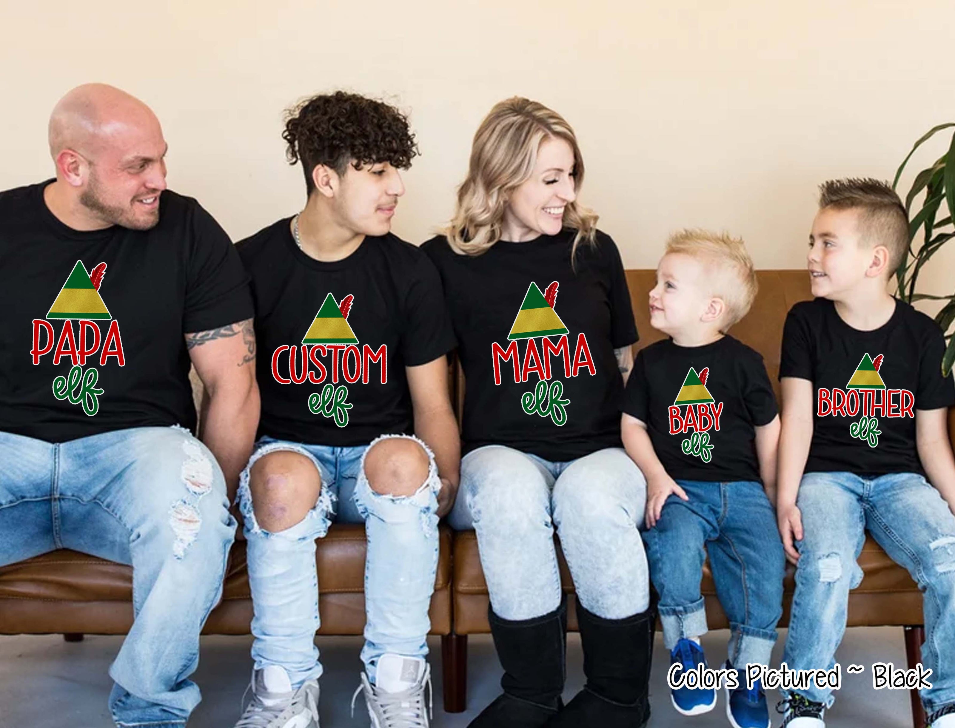 Personalized Family Matching Group Elf Christmas Tee