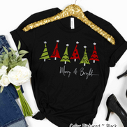 Merry & Bright Christmas Tree Row Tee