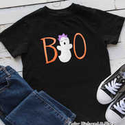 Boo Girl Youth, Toddler, Infant Halloween Tee