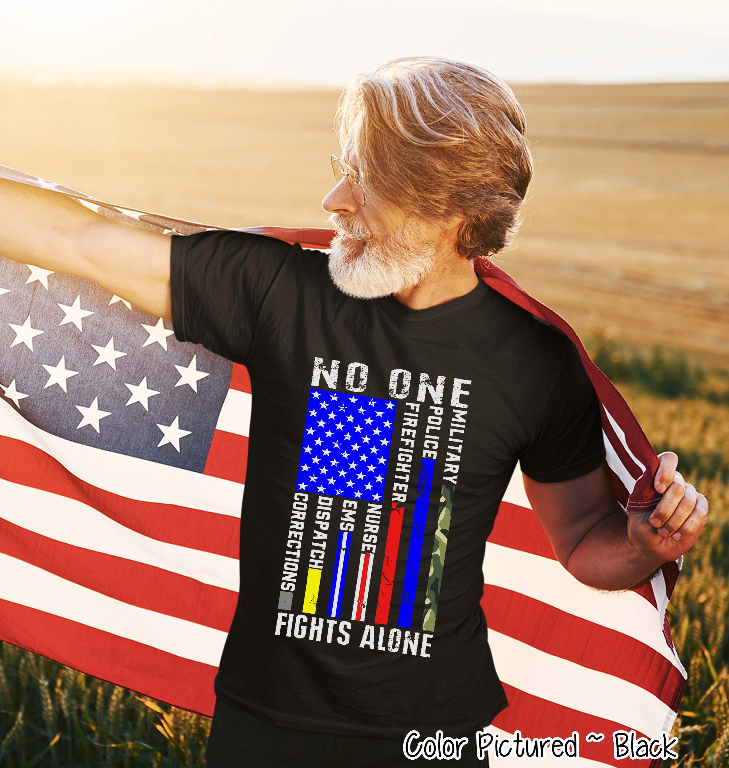 No One Fights Alone First Responder Tee