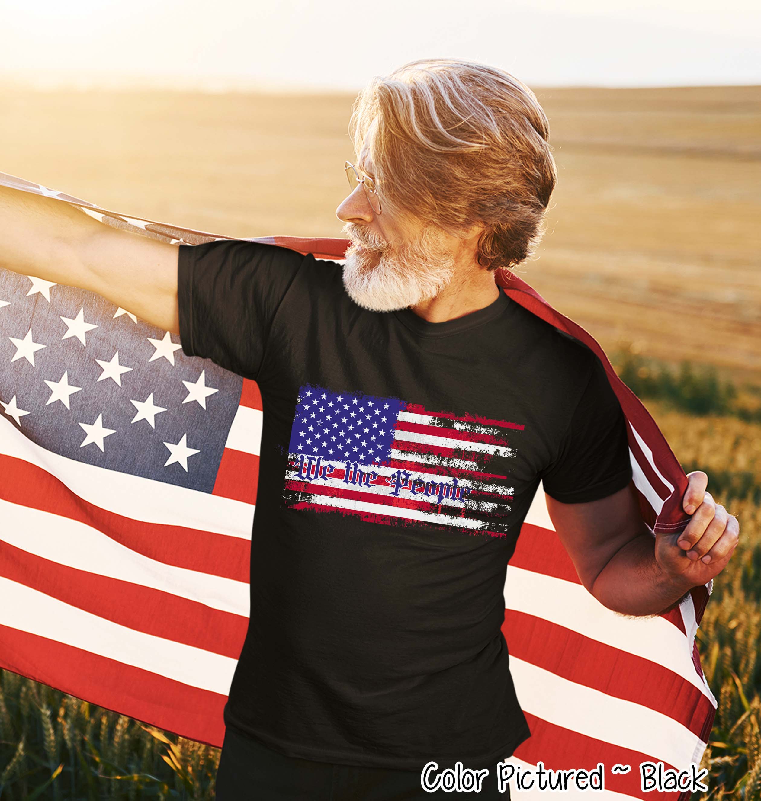We The People American Flag Patriotic Tee