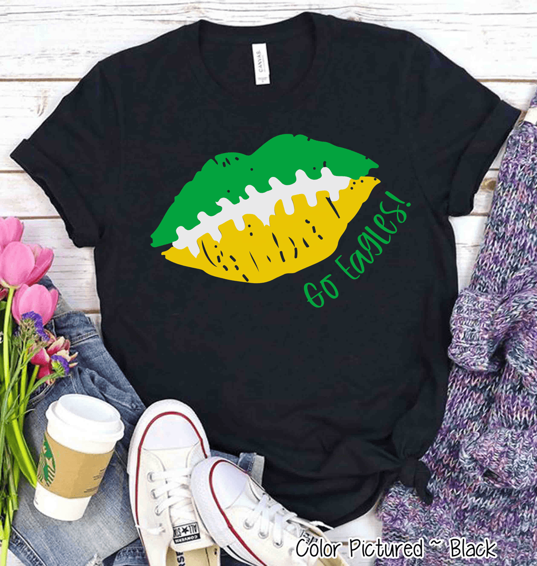 Custom Football Lips Graphic Tee