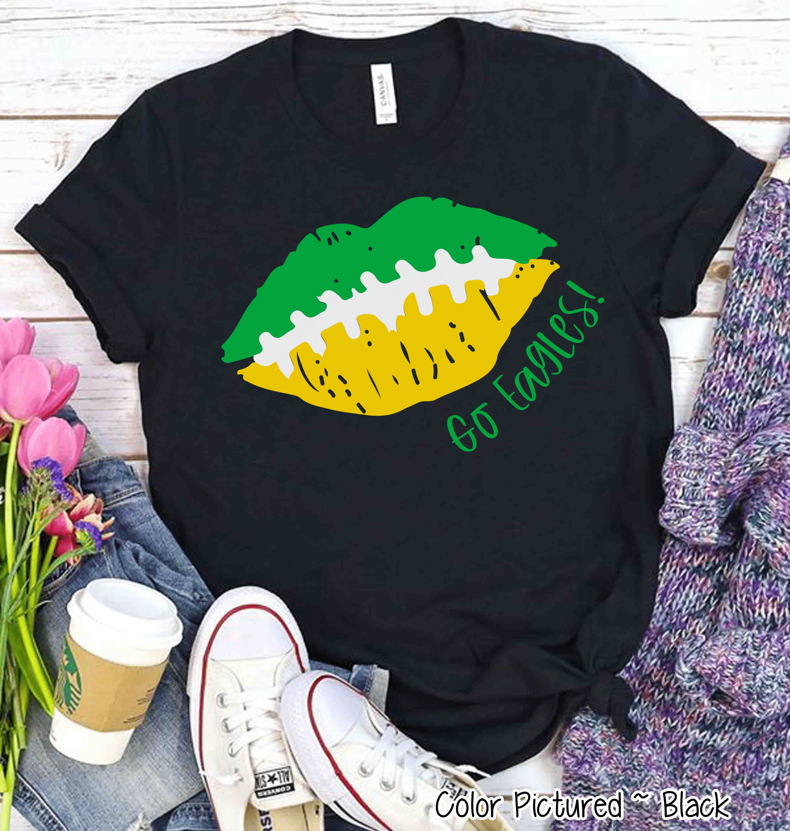 Custom Football Lips Graphic Tee