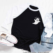 Spooky Season Pocket Print Halloween Raglan Tee