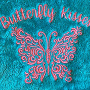 Custom Embroidery ~ Butterfly Kisses Blanket