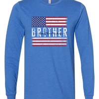 Patriotic Custom Dad-Mom-Grandpa-Grandma-Brother-Etc. Distressed Red White Blue Flag Tee
