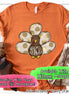 Fall Monogram Turkey with White & Gold Dots Tail Tee
