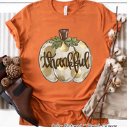 Fall Thankful White Pumkin with Gold Dots Tee