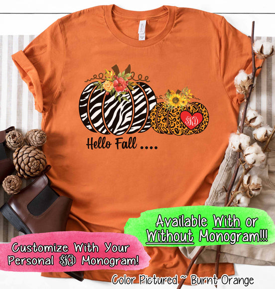 Animal Print Pumpkins with Monogram Tee