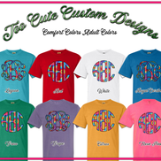 Primary Tie Dye BIG Monogram Tee - Too Cute Custom Designs