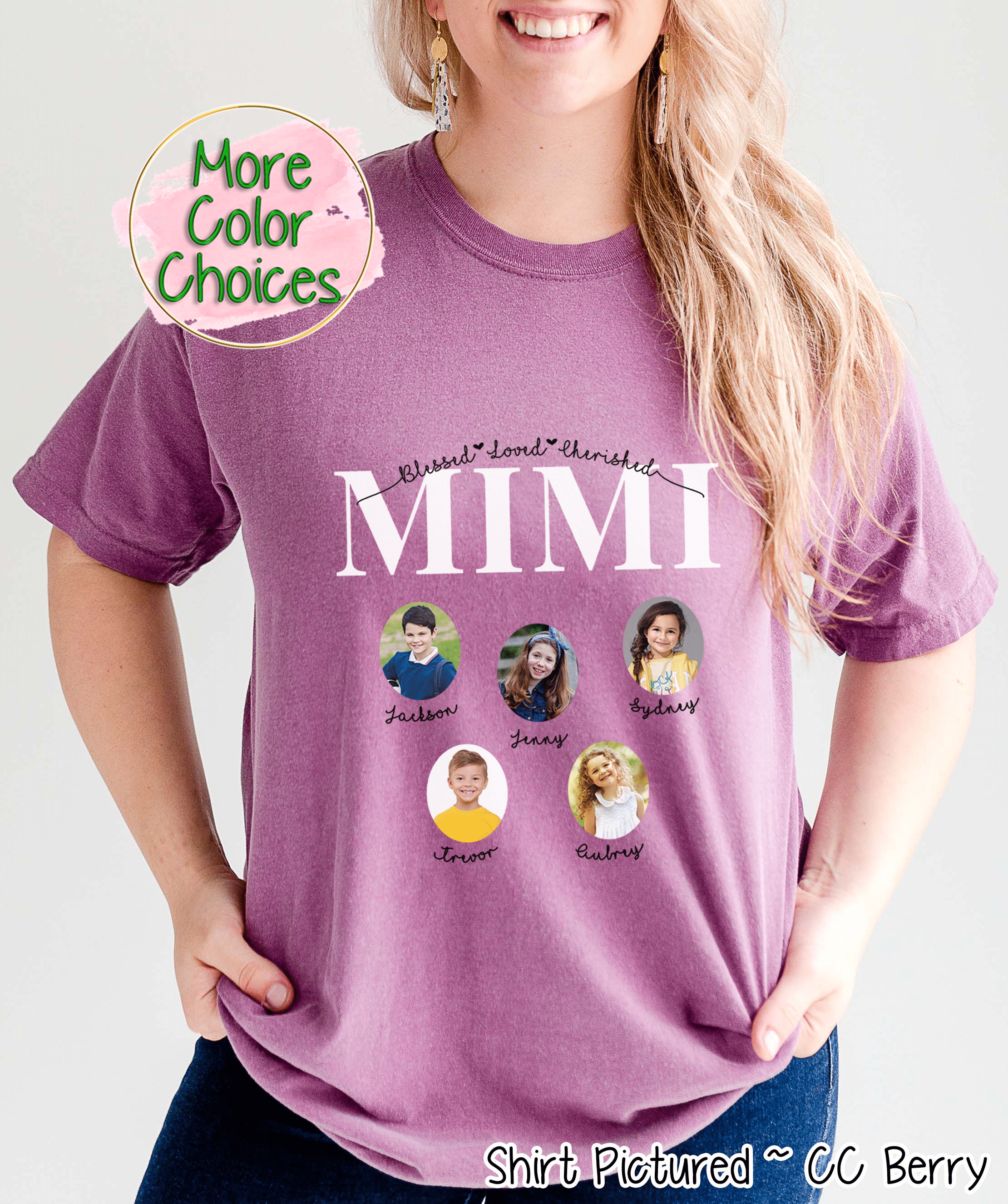 Personalized Mimi Photo Shirt ~ Individual Grandkids Photos & Names - Too Cute Custom Designs