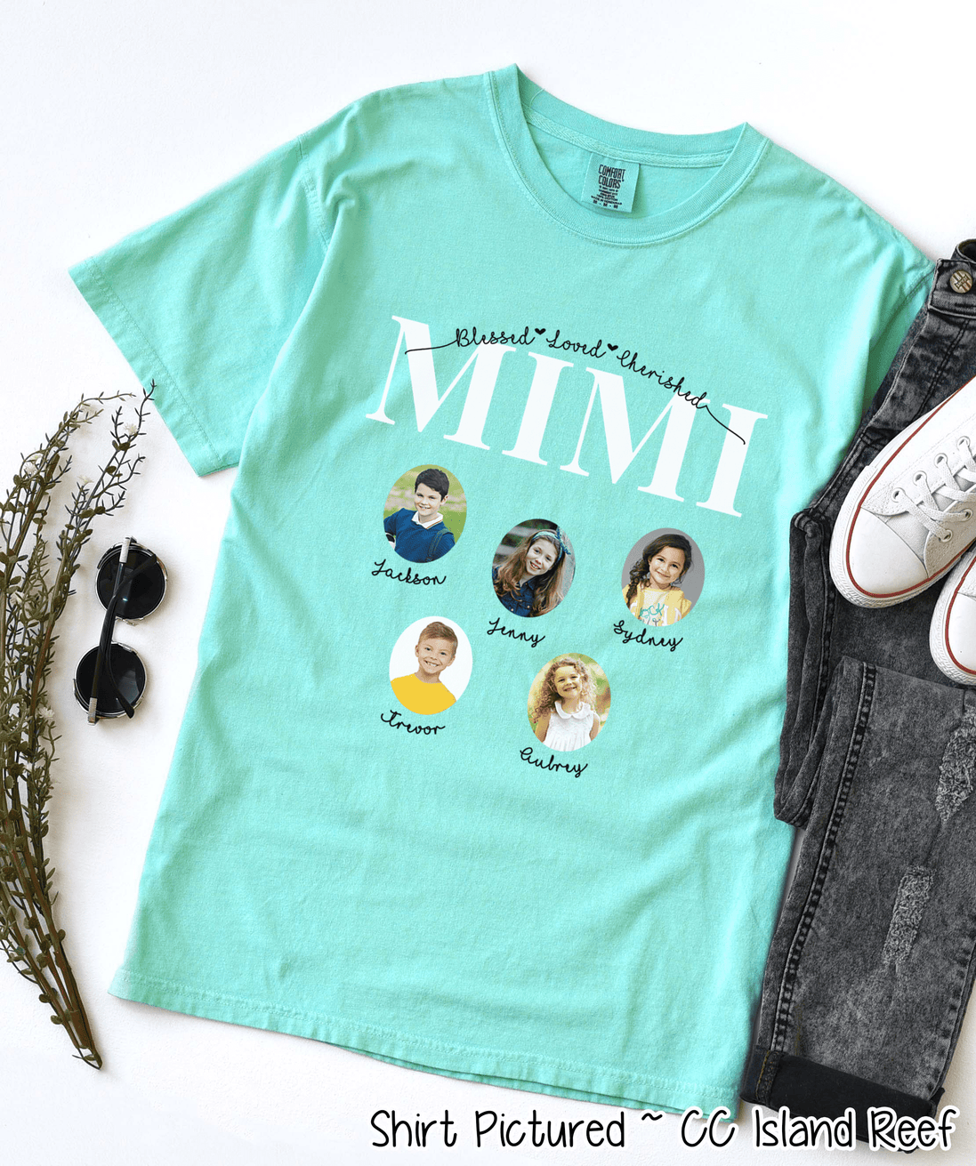 Personalized Mimi Photo Shirt ~ Individual Grandkids Photos & Names - Too Cute Custom Designs