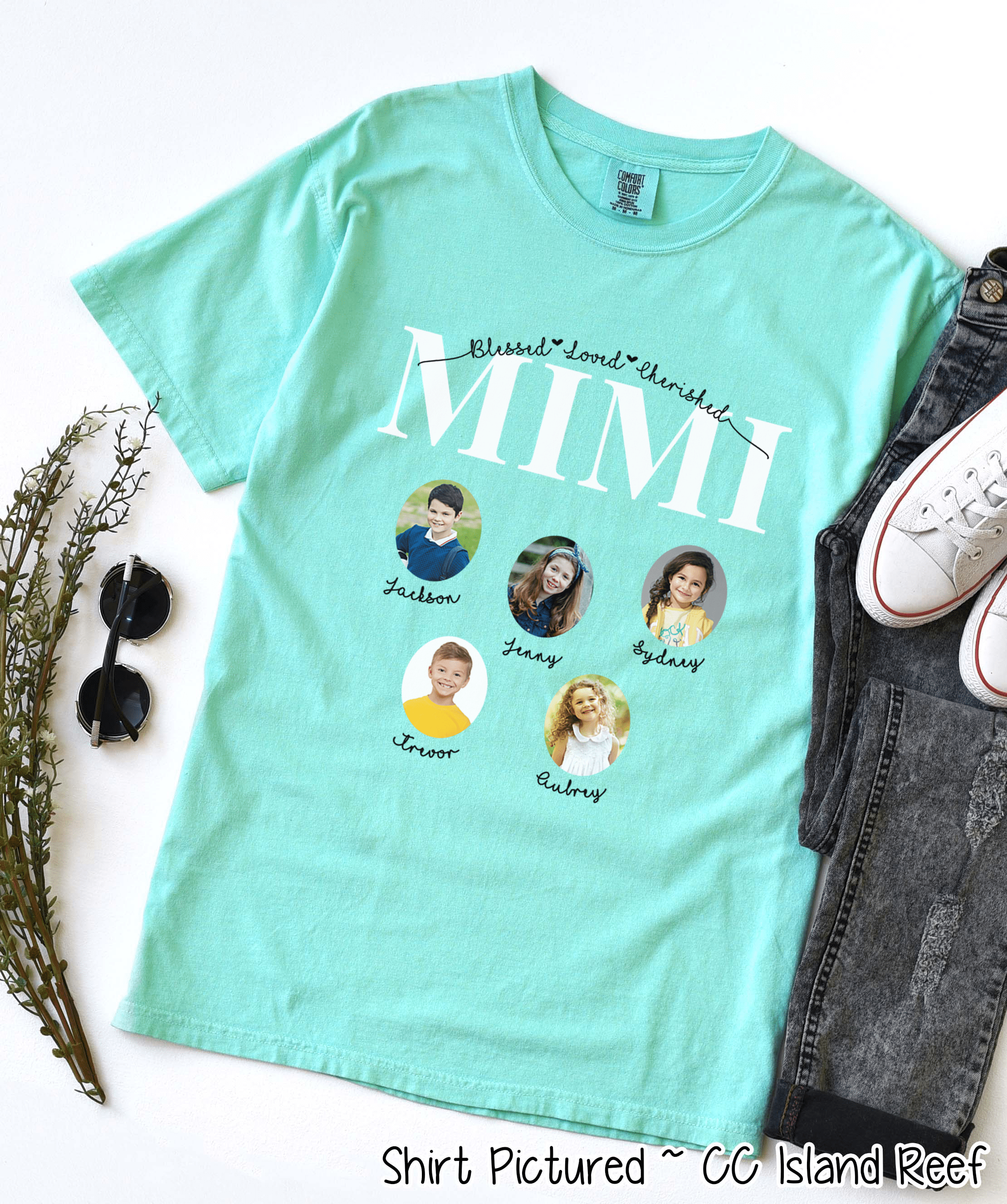 Personalized Mimi Photo Shirt ~ Individual Grandkids Photos & Names - Too Cute Custom Designs