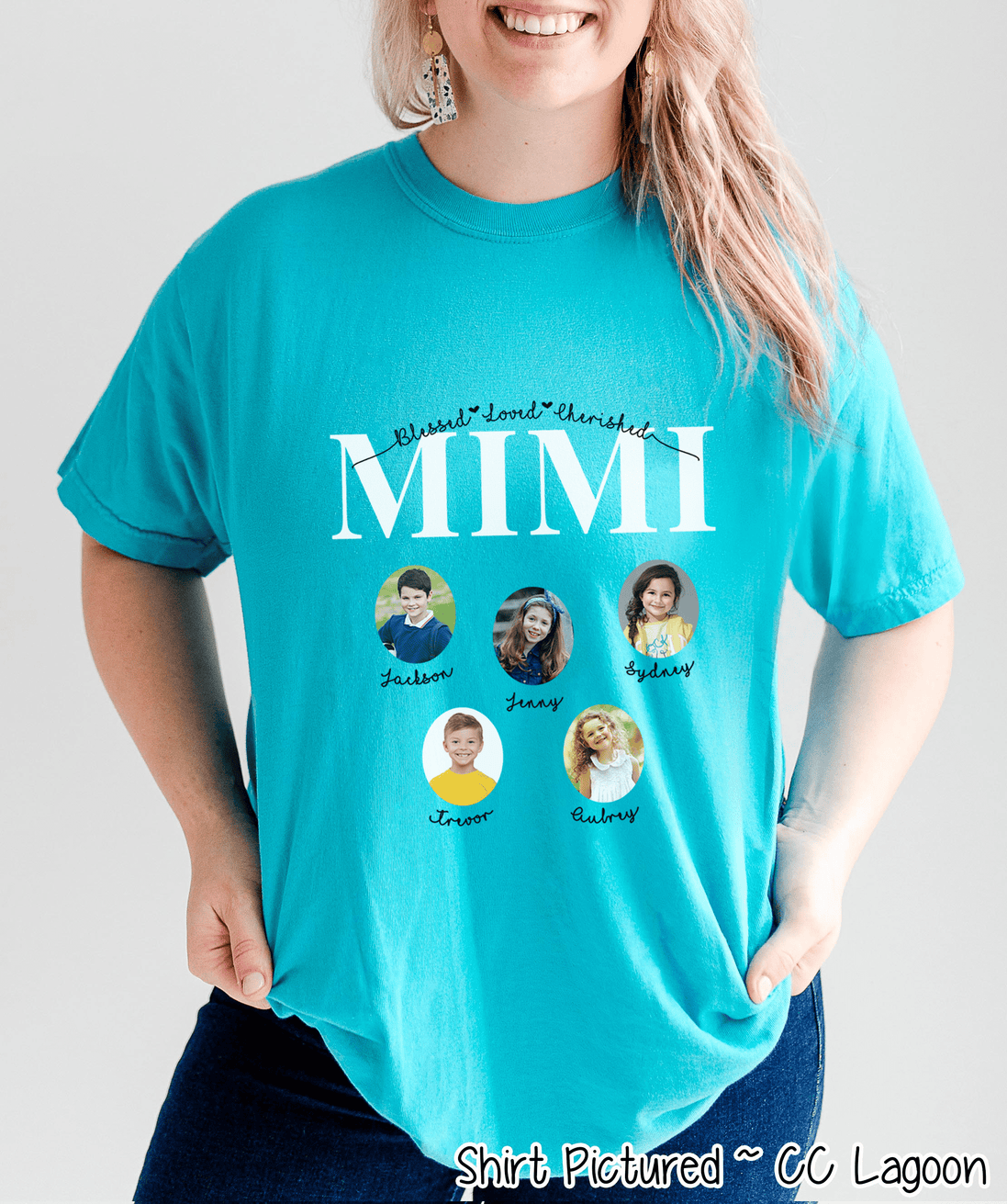 Personalized Mimi Photo Shirt ~ Individual Grandkids Photos & Names - Too Cute Custom Designs