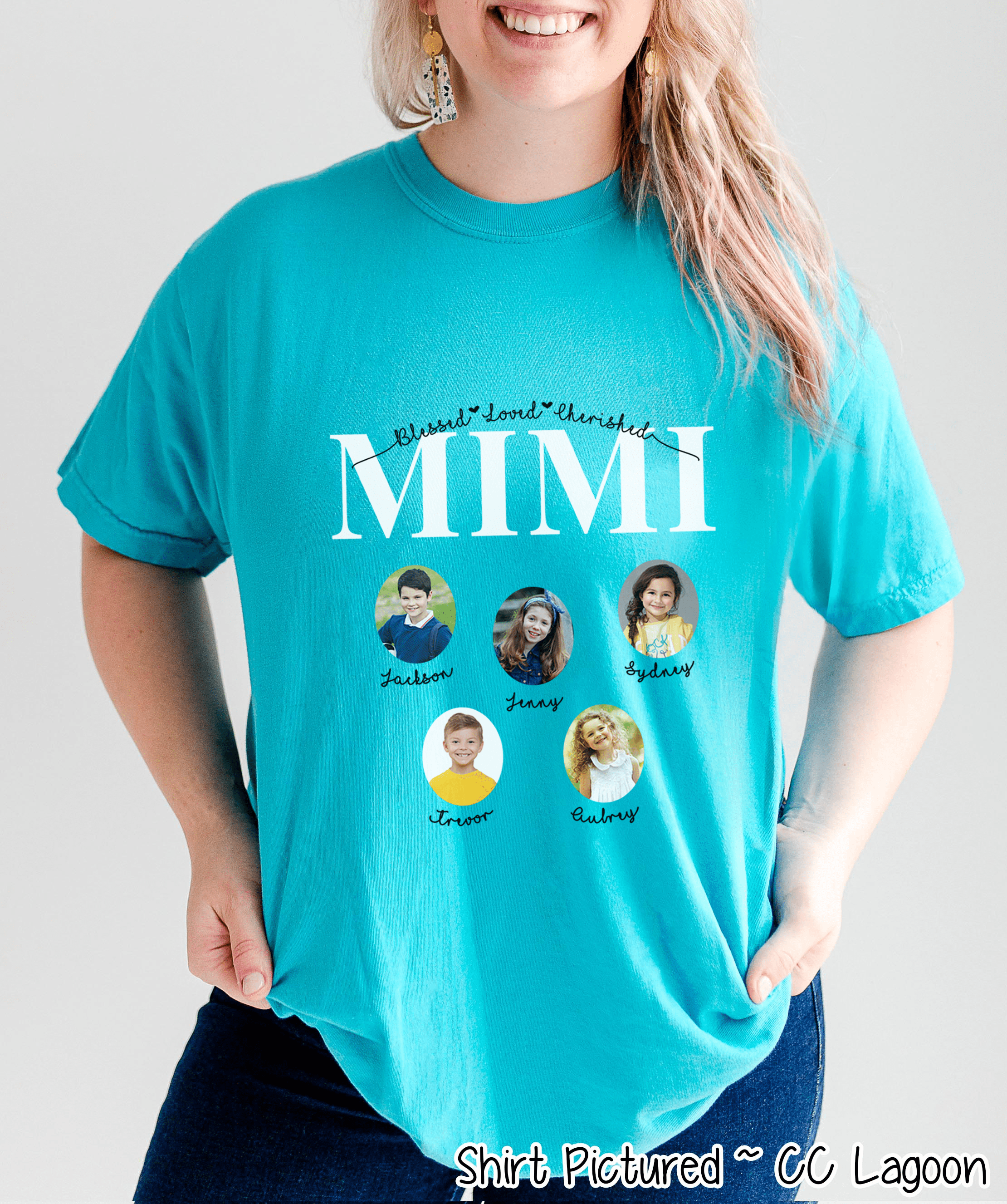 Personalized Mimi Photo Shirt ~ Individual Grandkids Photos & Names - Too Cute Custom Designs