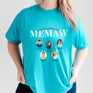 Personalized Memaw  Photo Shirt ~ Individual Grandkids Photos & Names - Too Cute Custom Designs