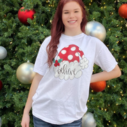 Believe Santa Hat Christmas Tee