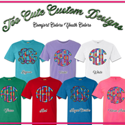 Primary Tie Dye BIG Monogram Tee - Too Cute Custom Designs