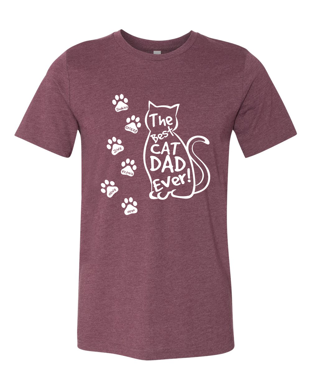 Best Cat Dad Ever Custom Tee - Too Cute Custom Designs