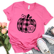 Black Plaid Monogram Pumpkin Tee