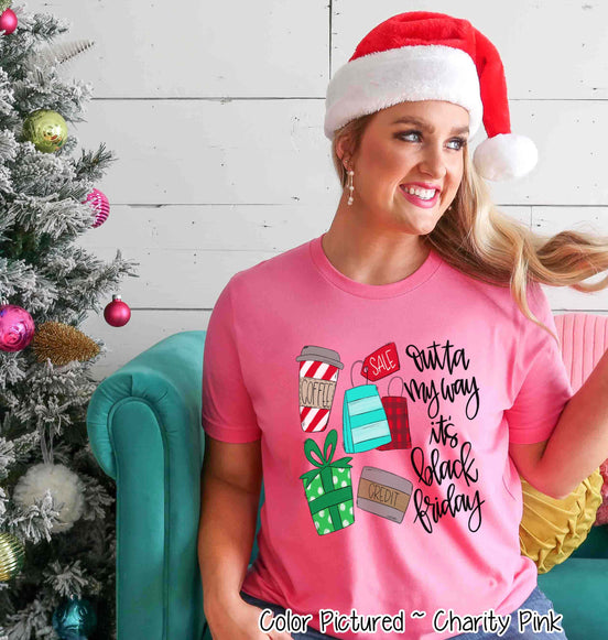 Otta My Way Its Black Friday Cute Holiday Tee