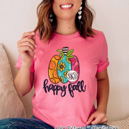 Bright Multi Color Pumpkin Monogram Tee