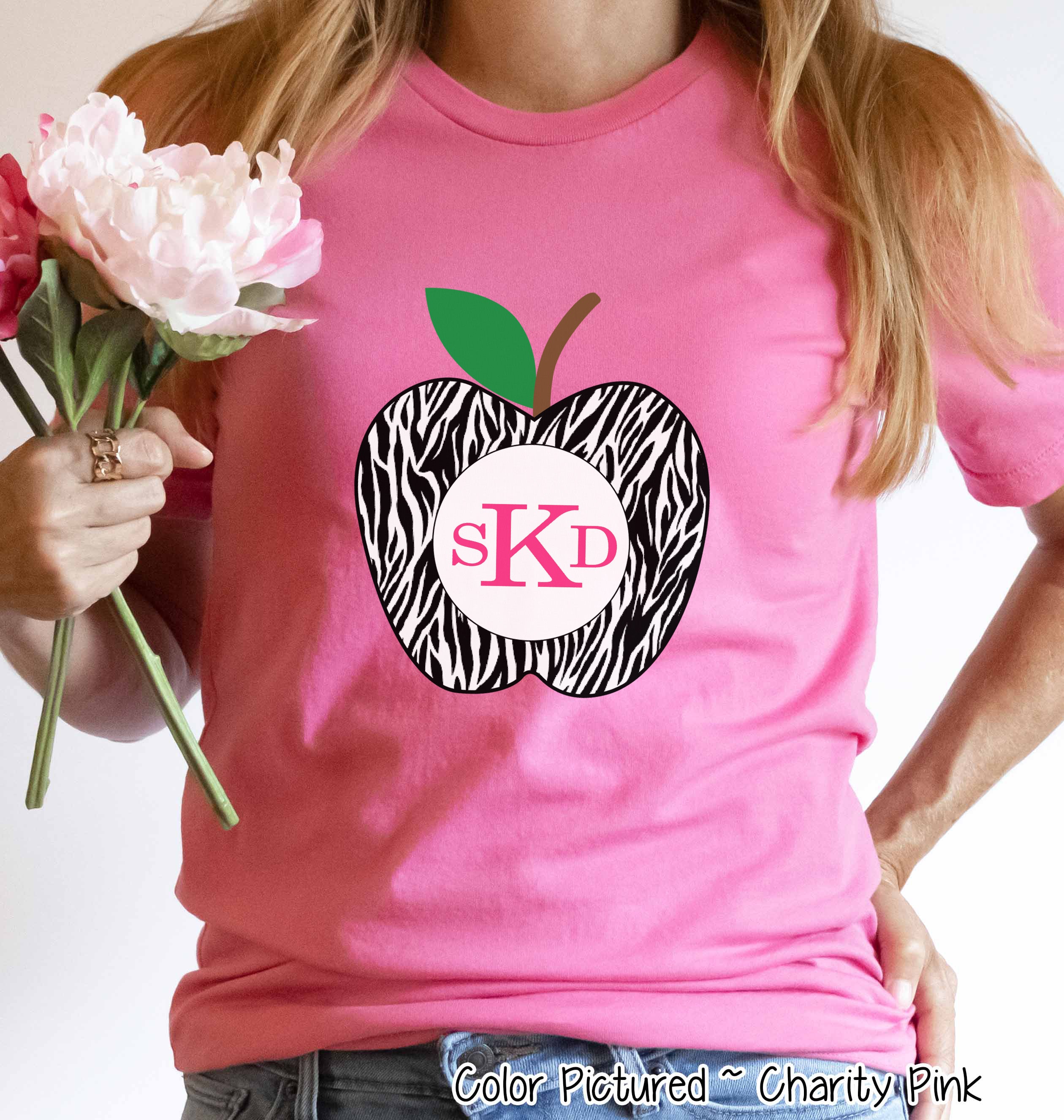 Monogram Zebra Apple Tee