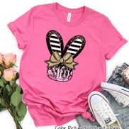 Monogram Black and Rose Bunny Head Easter Tee