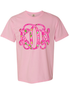 Lilly Inspired Preppy Rose Print BIG Monogram Tee - Too Cute Custom Designs