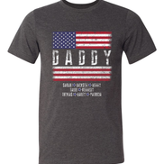 Patriotic Custom Dad-Mom-Grandpa-Grandma-Brother-Etc. Distressed Red White Blue Flag Tee