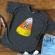 Monogrammed Candy Corn Graphic Tee ~ Youth Toddler Infant