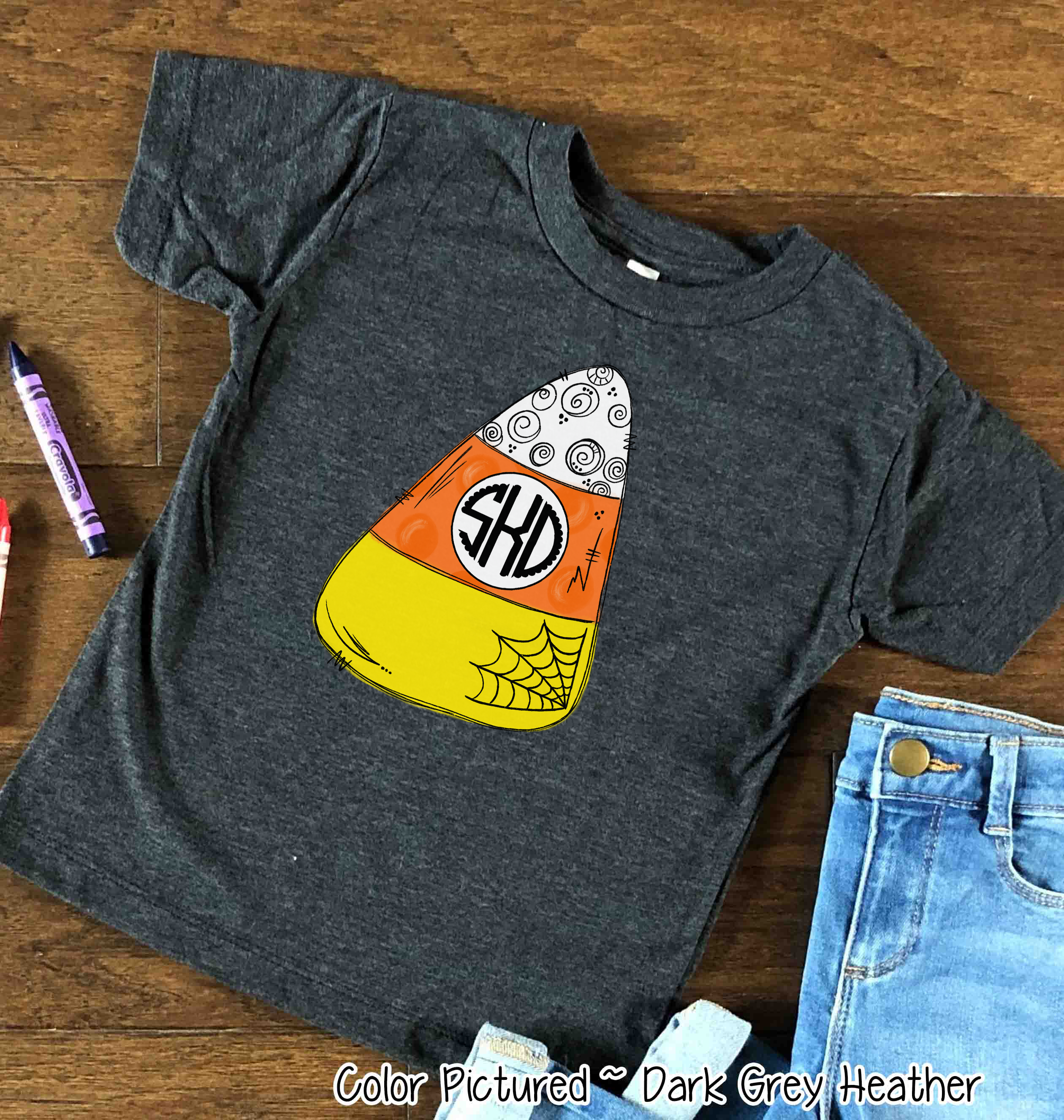 Monogrammed Candy Corn Graphic Tee ~ Youth Toddler Infant