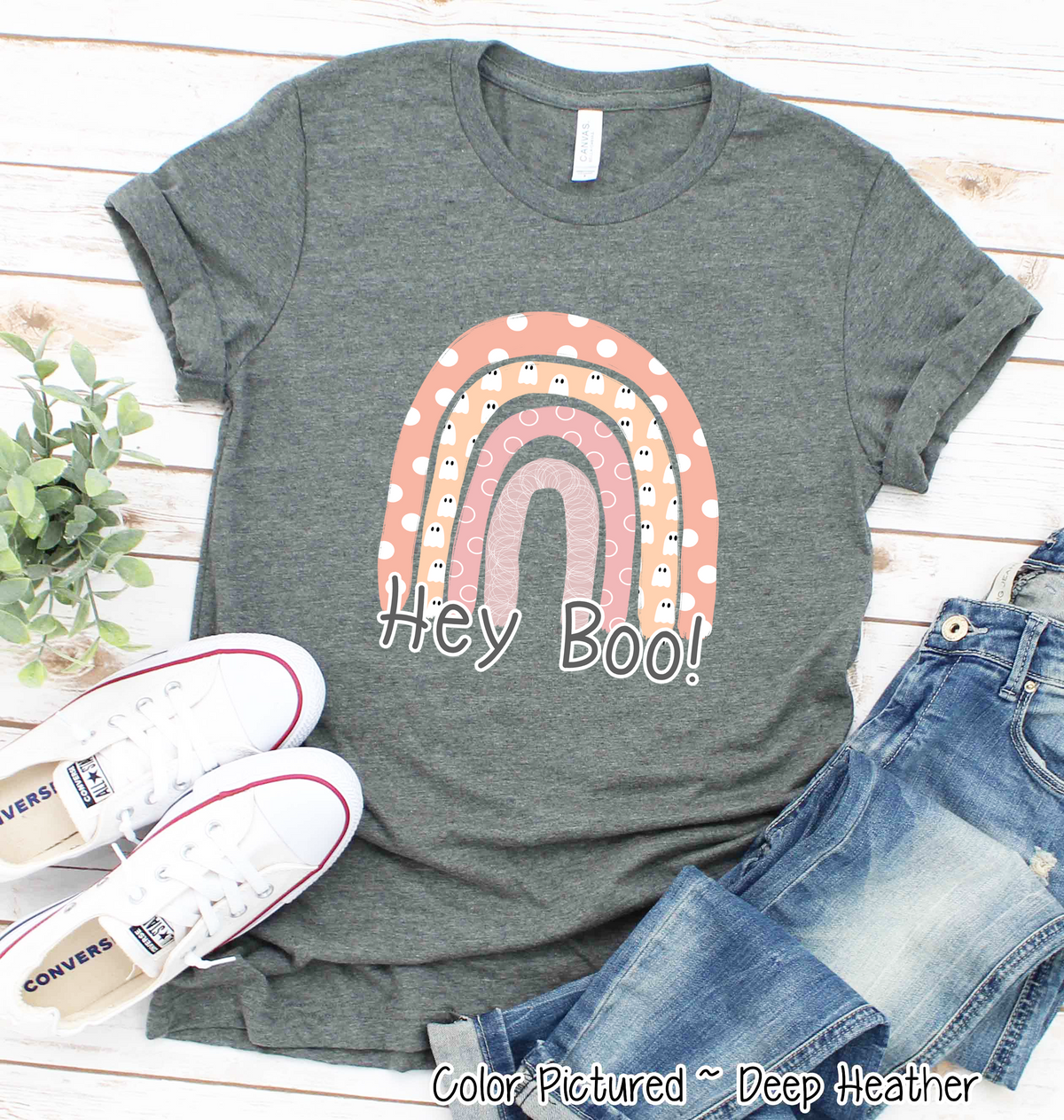 Halloween Rainbow Hey Boo! Shirt