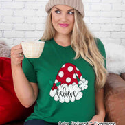 Believe Santa Hat Christmas Tee