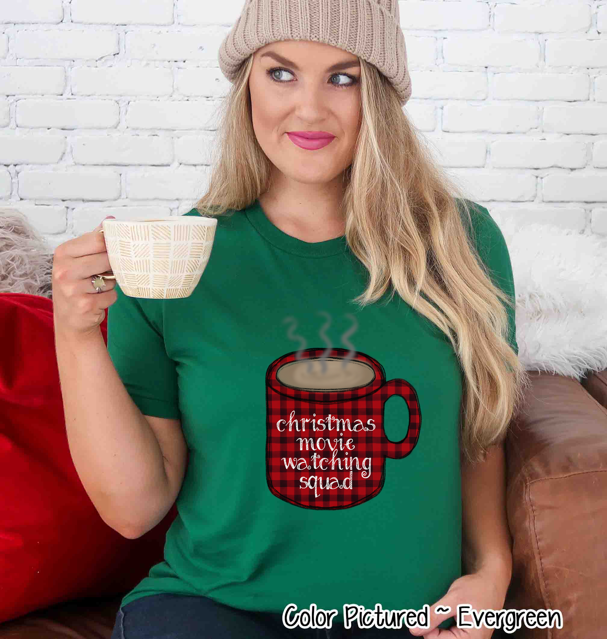 Buffalo Plaid Christmas Movie Watching Squad Tee