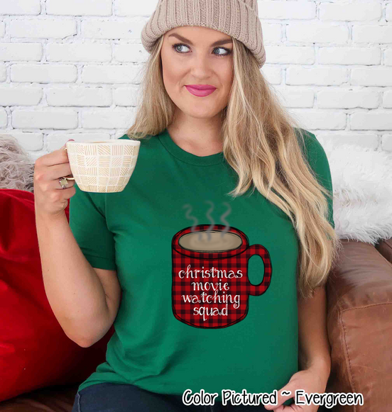Buffalo Plaid Christmas Movie Watching Squad Tee