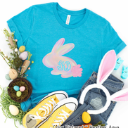 Monogram Watercolor Bunny Easter Tee