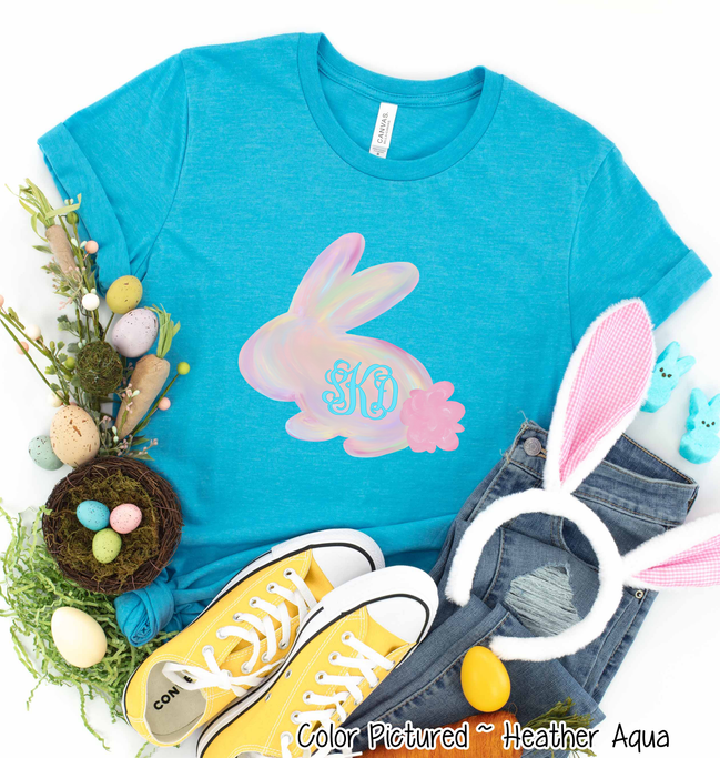 Monogram Watercolor Bunny Easter Tee