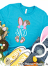Monogram Cheetah Leopard Print Bunny Ears Easter Tee