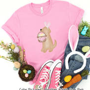 Dog Girl Yellow Lab Easter Tee