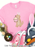 Dog Girl Yellow Lab Easter Tee