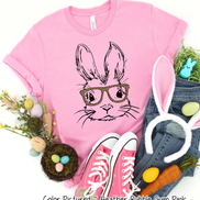 Bunny with Leopard Glasses Easter Tee