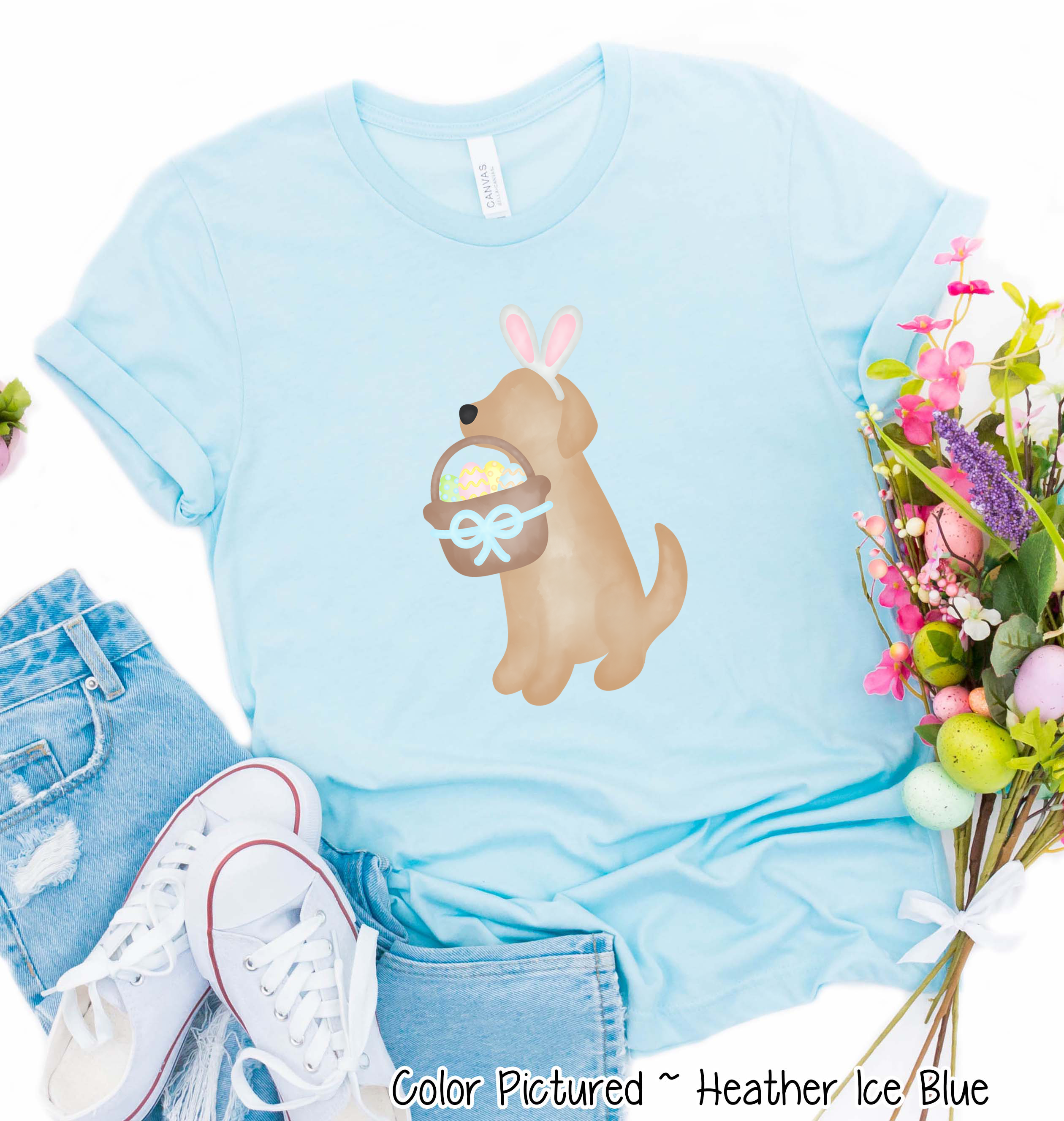 Dog Boy Yellow Lab Easter Tee